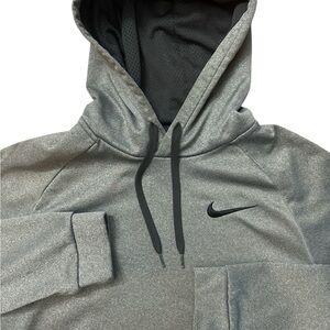 Nike Men’s Gray Hoodie Size Large Hooded Nike Swoosh Logo Drawstrings Streetwear